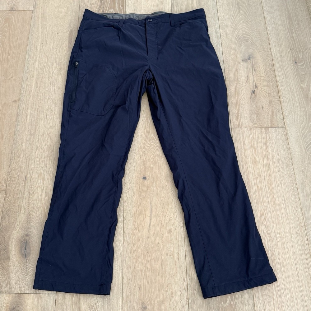 Eddie Bauer Fleece Lined Tech Pants Men's Sz 40x 32 Navy Blue